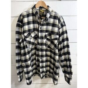 Scorpion Covert Flannel Shirt Men 2XL Black Plaid Moto Armor Lined Snap Zip